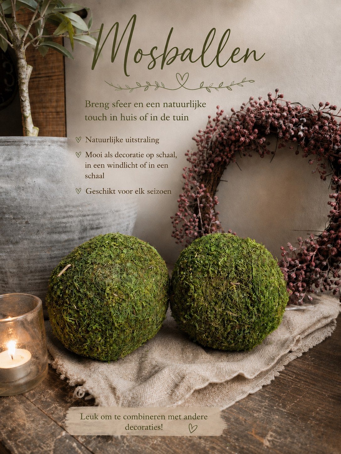 set van 2 mooie mosballen, Ophalen of Verzenden