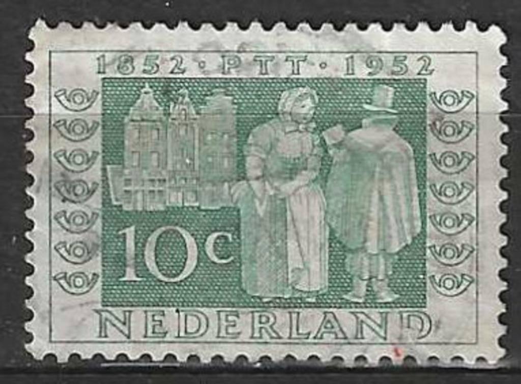 Nederland 1952 - Yvert 576 - 100 Jaar P.T.T. - 10 c. (ST), Verzenden, Gestempeld