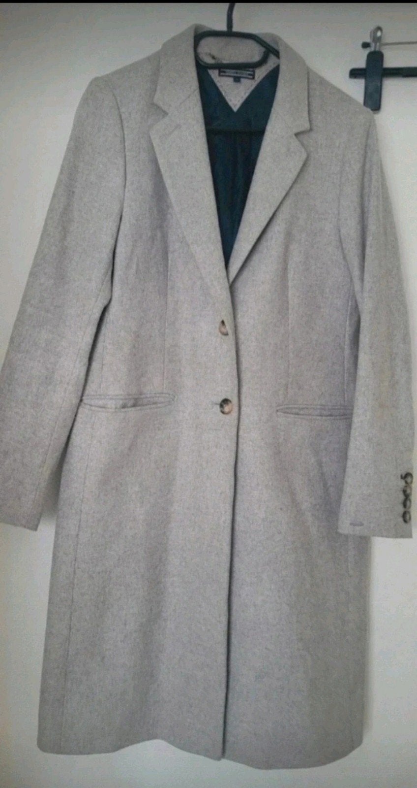Tommy Hilfiger grijze wollen jas maat 10, Maat 38/40 (M), Ophalen of Verzenden, Zo goed als nieuw, Grijs