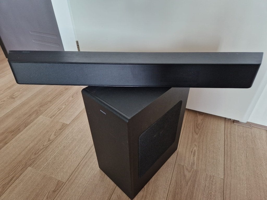Philips TAB7807 zwarte soundbar met draadloze subwoofer, Ophalen, Bluetooth, Zo goed als nieuw