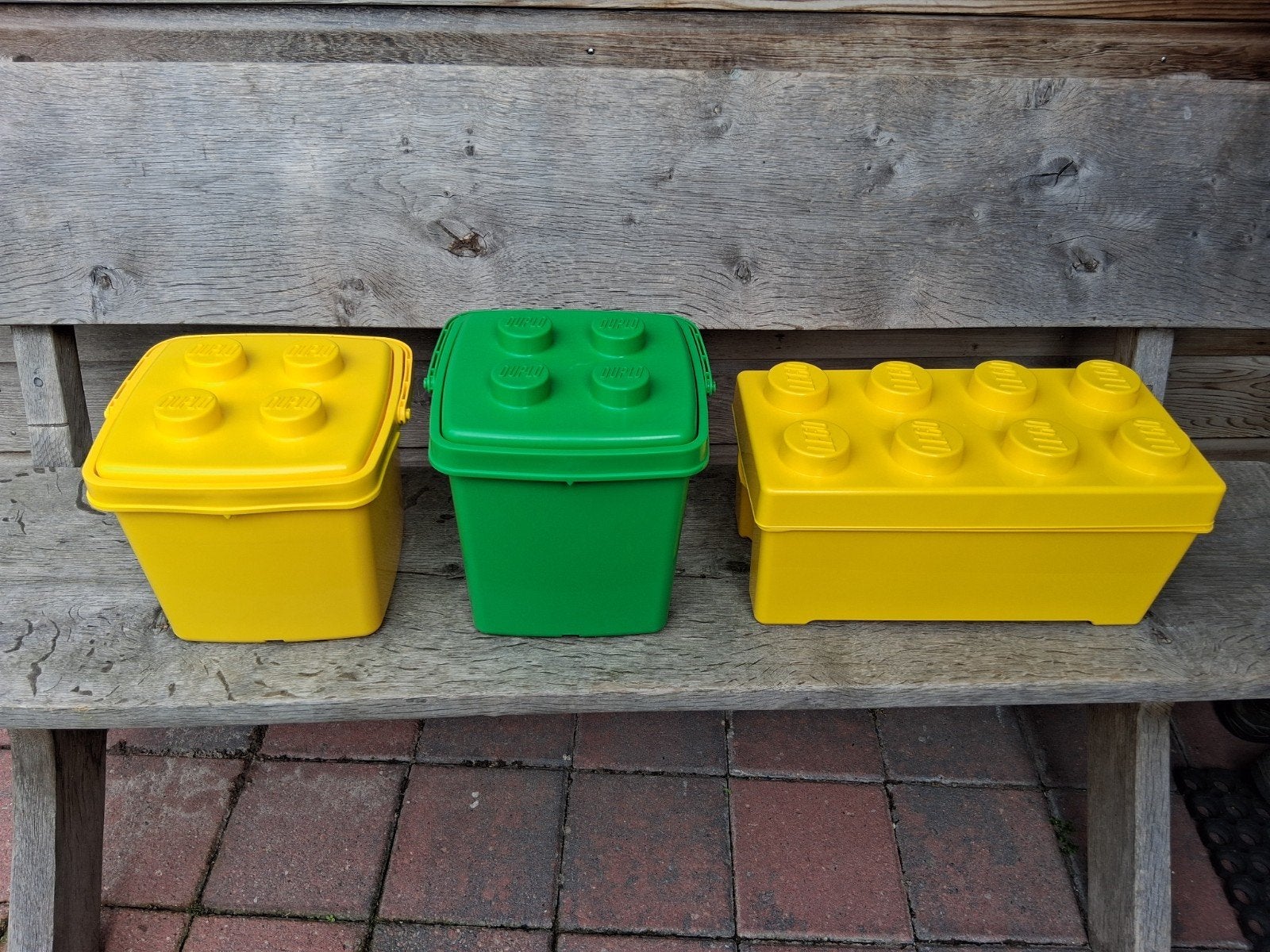 3 x lego duplo opbergbox opbergemmer opbergsysteem, Ophalen of Verzenden, Zo goed als nieuw, Duplo
