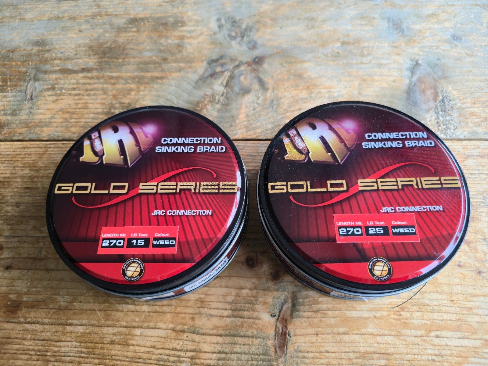 2 x JRC weed 15lb 25lb Gold Sinking karper gevlochten lijn, Watersport en Boten, Ophalen of Verzenden, Nieuw, Vislijn