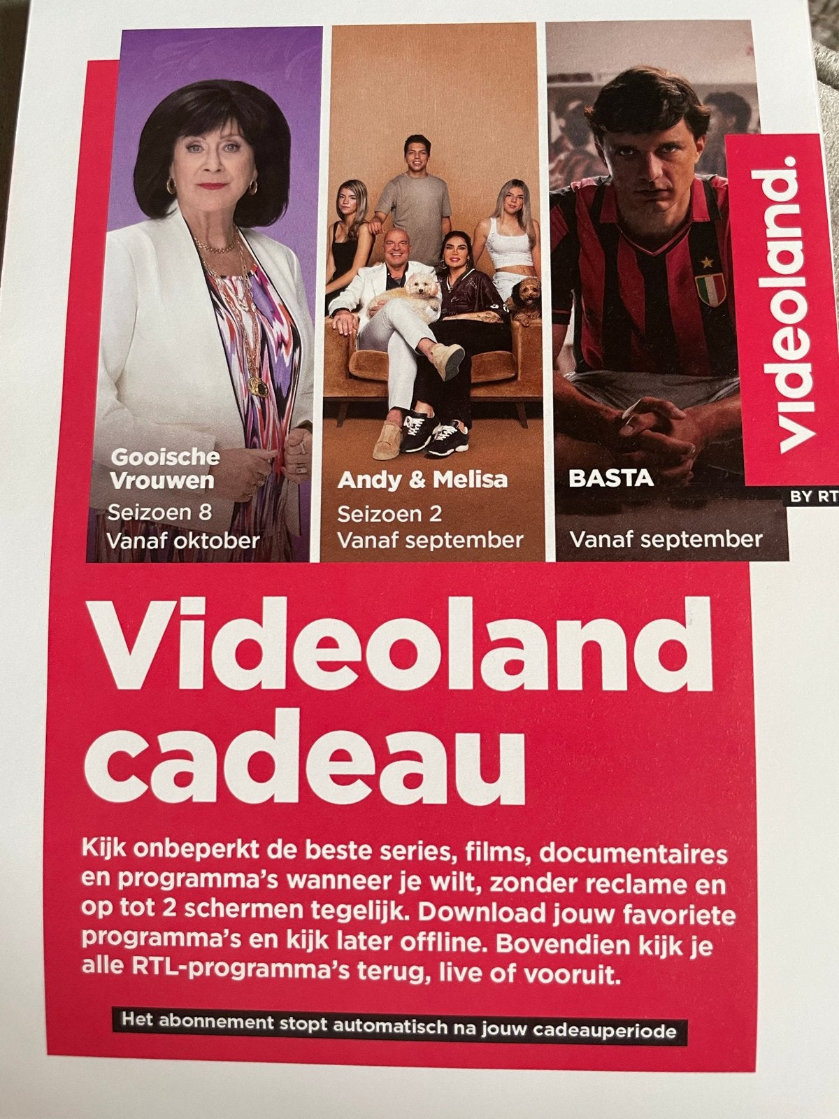 6 maanden Videoland Plus (postcode loterij cadeau), Tickets en Kaartjes, Cadeaubon, Overige typen