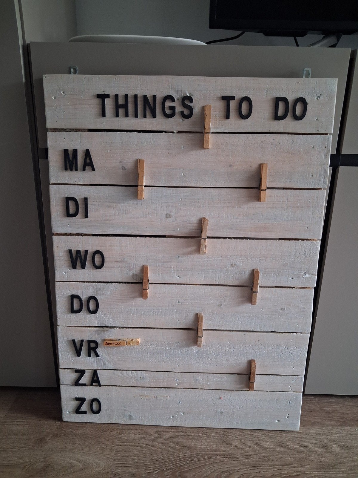 Week bord / Memo bord, Ophalen