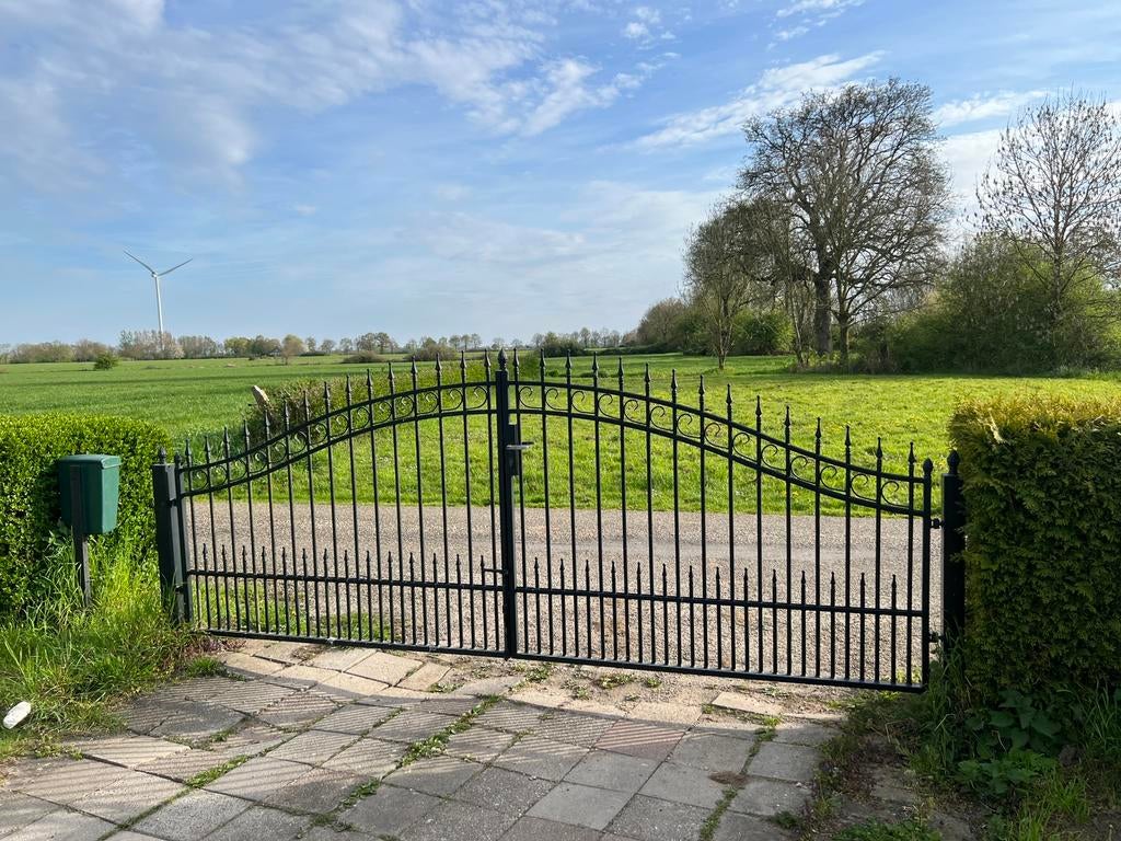 Inrijpoort / toegangspoort / sierpoort 398cm, Ophalen of Verzenden, Zo goed als nieuw, IJzer, Sierhekwerk