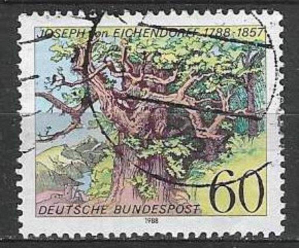 Duitsland Bundespost 1988 - Yvert 1188 - Eichendorff (ST), Verzenden, BRD, Gestempeld
