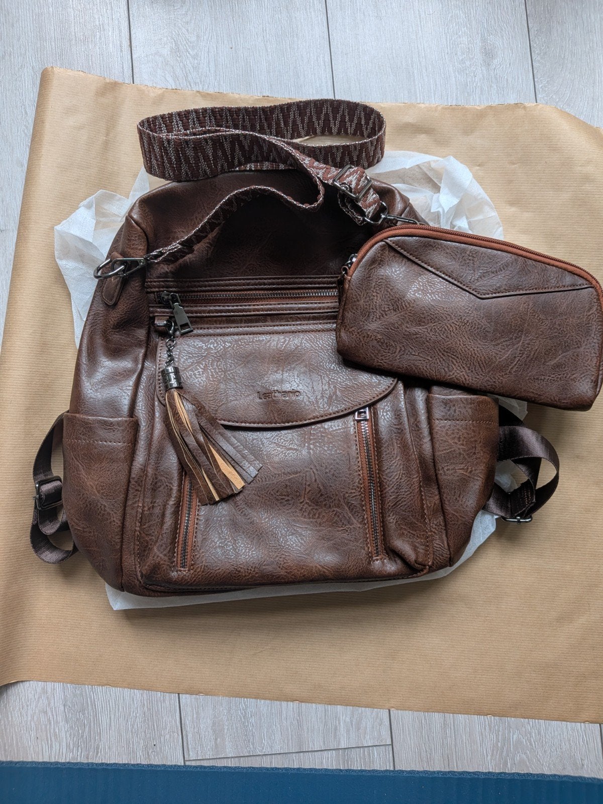 LEASOUL Dames Waterdichte Rugzak Set - Vegan Leer, Overige merken, 25 tot 40 cm, Nieuw, Ophalen of Verzenden