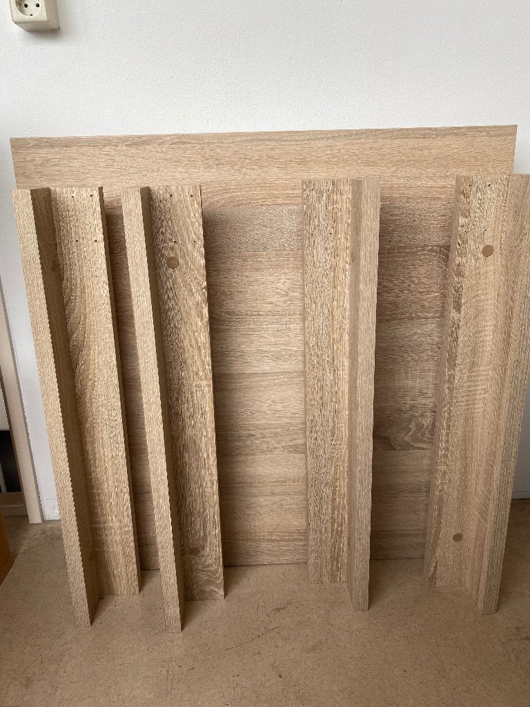 Houten Eettafel, Huis en Inrichting, Tafels | Eettafels, Ophalen, 100 tot 150 cm, Eikenhout, 50 tot 100 cm