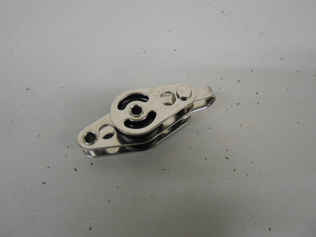 Mini dubbelschijfs Blokje, Katrol, RVS, voor 6 - 8 mm lijn, Ophalen of Verzenden, Nieuw, Lijn of Blok