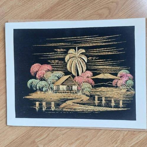 Oude rieten lijst , 33x25cm, Antiek en Kunst, Curiosa en Brocante, Ophalen of Verzenden