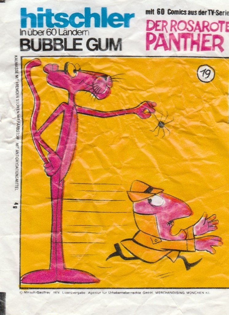 Kauwgomplaatje, Pink Panter, nr 19  (620), Ophalen of Verzenden, Gebruikt
