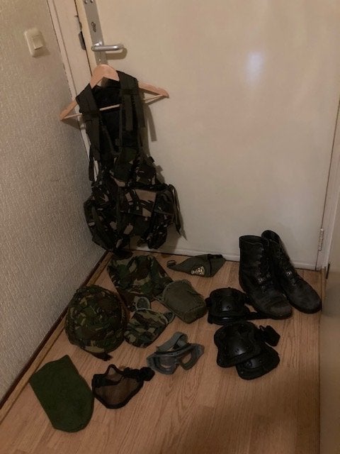 Complete Airsoft uitrusting: vest, helm, kleding, schoenen, Ophalen of Verzenden, Gebruikt