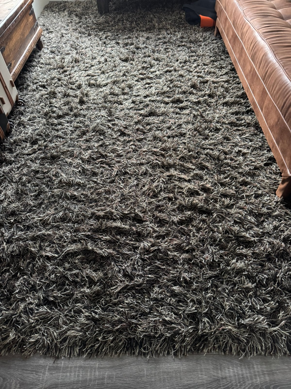 Vloerkleed hoogpolig gemeleerd afmeting 2,5 x 3,5, Ophalen, Zwart, 200 cm of meer, Zo goed als nieuw