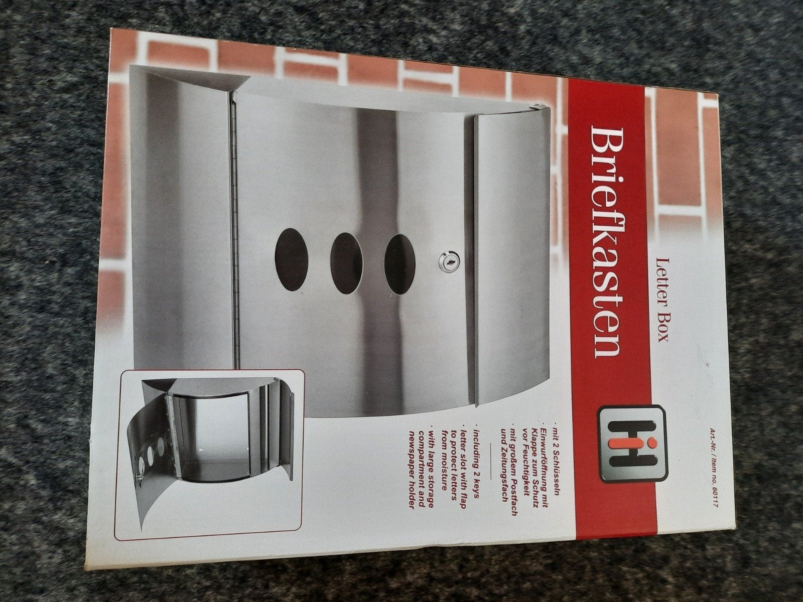 RVS Brievenbus, nieuw in doos, Tuin en Terras, Brievenbussen, Ophalen of Verzenden, Nieuw, Rvs, Wandbrievenbus