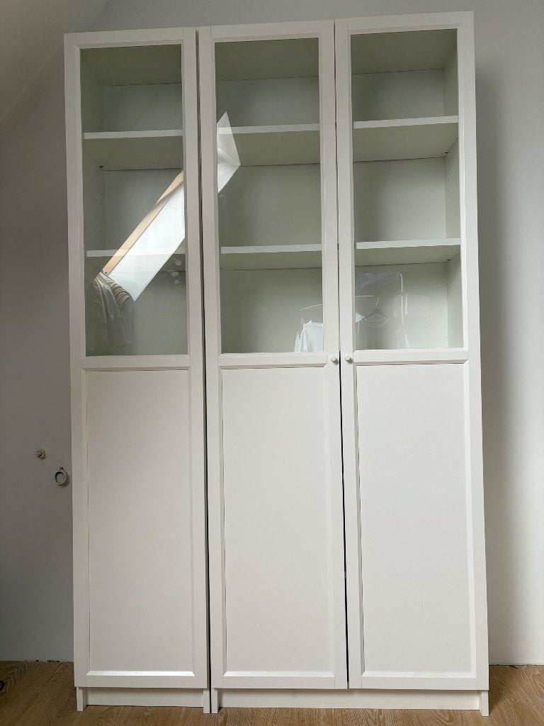 Witte Boekenkast IKEA Billy Oxberg, Huis en Inrichting, Kasten | Boekenkasten, Ophalen, Met deur(en), 100 tot 150 cm, 200 cm of meer