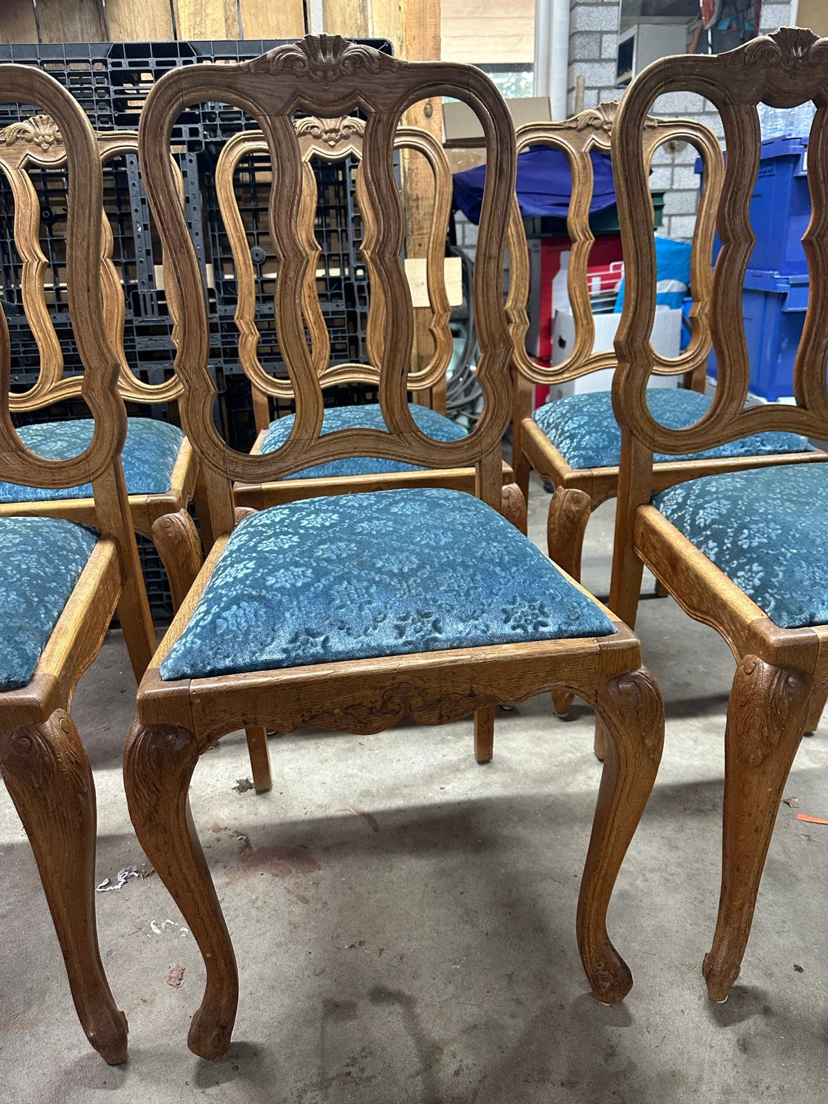 Set van 6 antieke Franse eetkamerstoelen, Ophalen