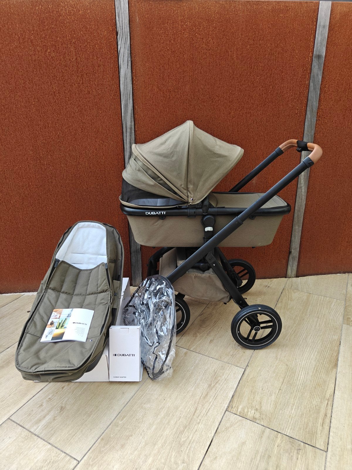 Dubatti One 2-in-1 Kinderwagen Donkergroen - Goede Staat, Ophalen, Kinderwagen, Overige merken, Verstelbare duwstang