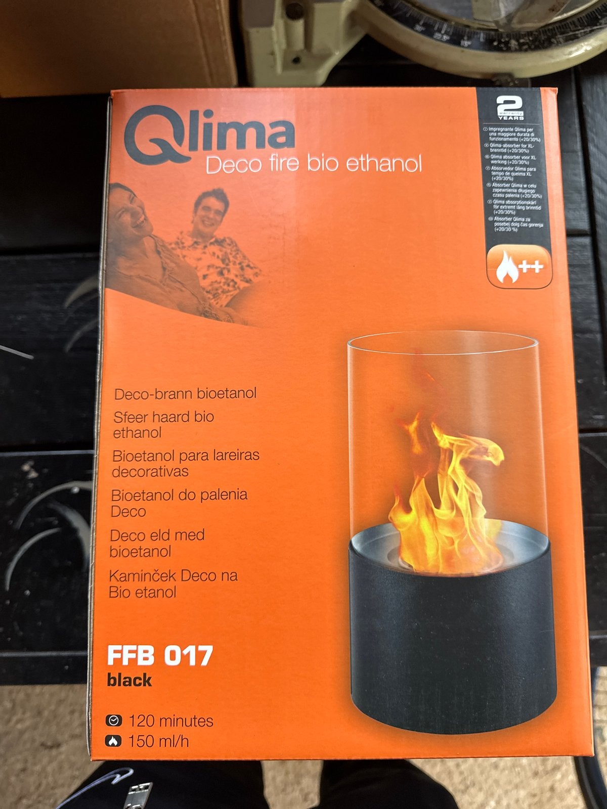 Qlima Deco Fire Bio Ethanol FFB 017 - Meerdere beschikbaar, Huis en Inrichting, Ophalen of Verzenden, Nieuw, Vrijstaande haard