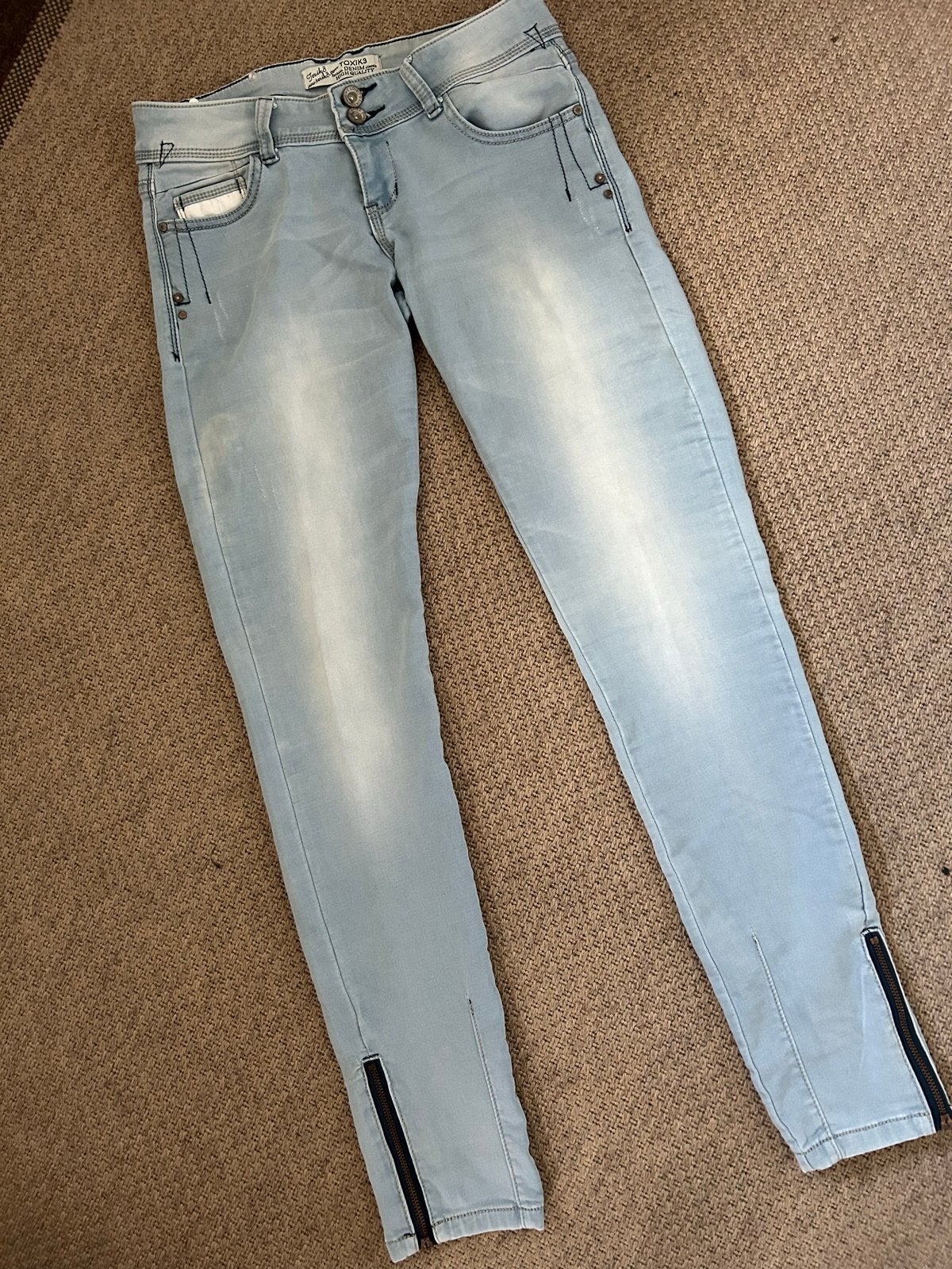 Toxik3 Lichtblauwe Jeans - Maat 38, Ophalen of Verzenden, Gedragen, Blauw, W30 - W32 (confectie 38/40)