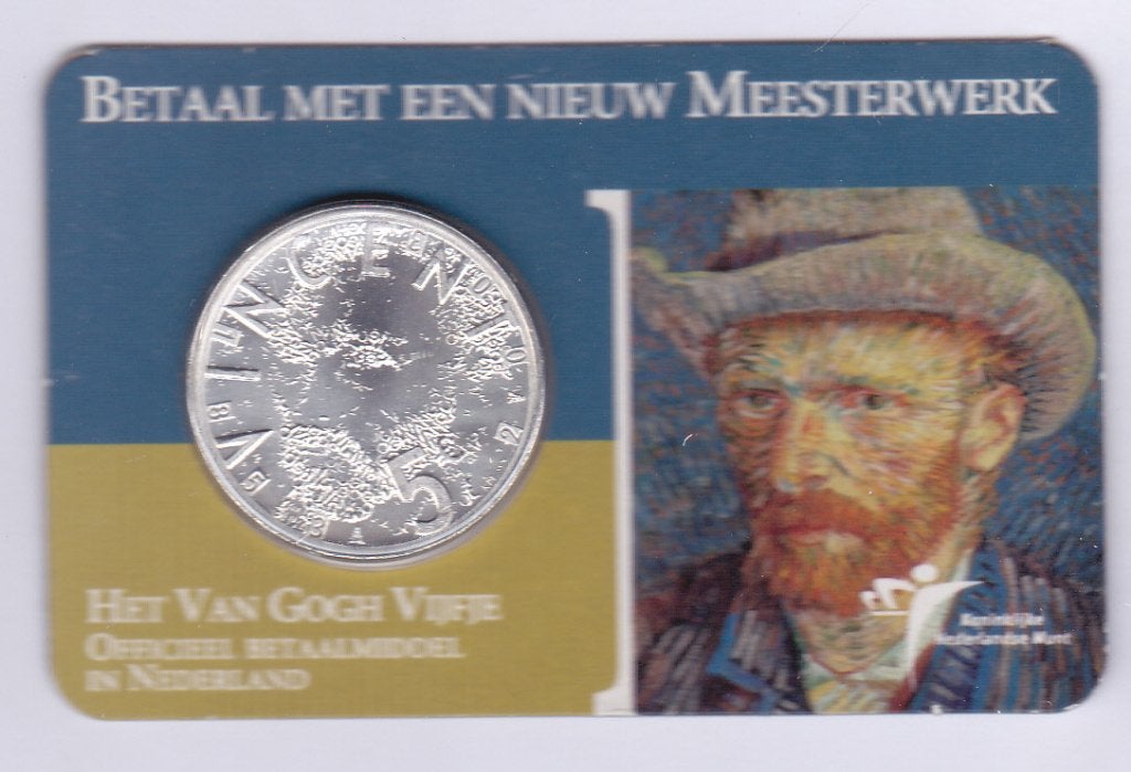 5 euro 2003 Van Gogh in coincard. ZELDZAAM! Nu 299 euro!, Ophalen of Verzenden, Koningin Beatrix, Euro's, Zilver