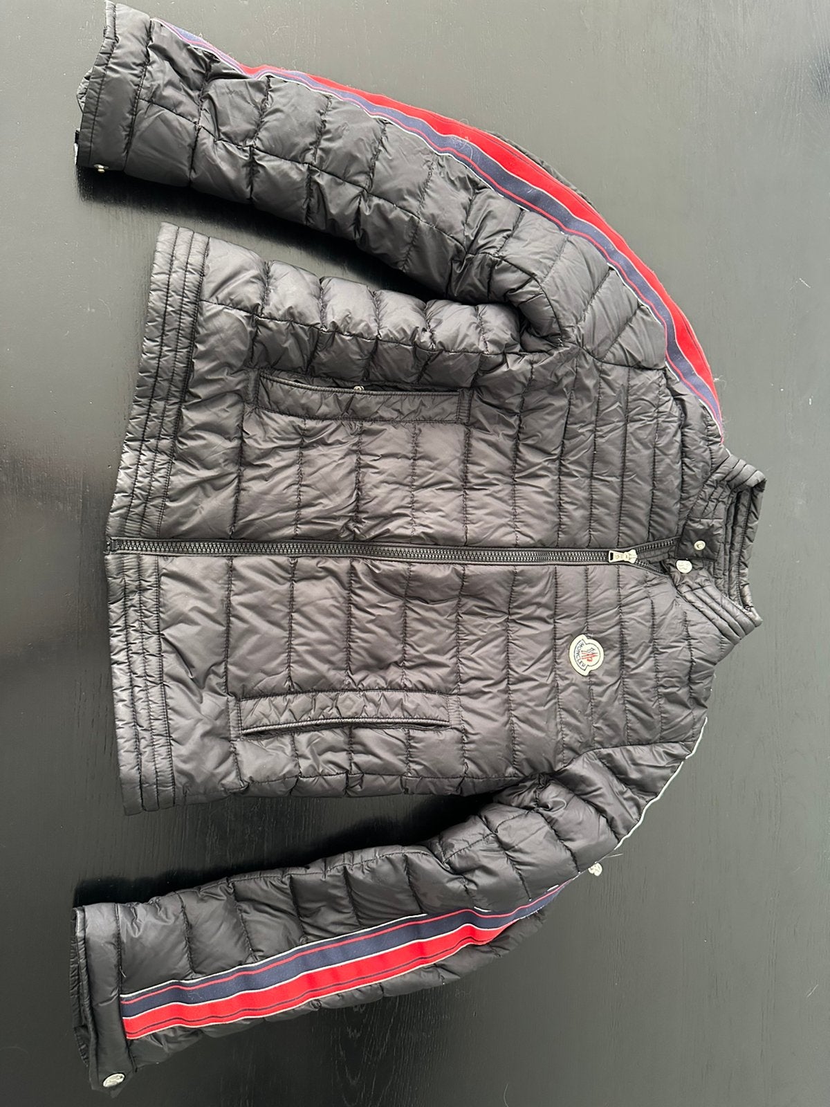 Moncler tussenjas maat 14 / 164 cm, Ophalen of Verzenden, Zo goed als nieuw, Overige maten, Blauw