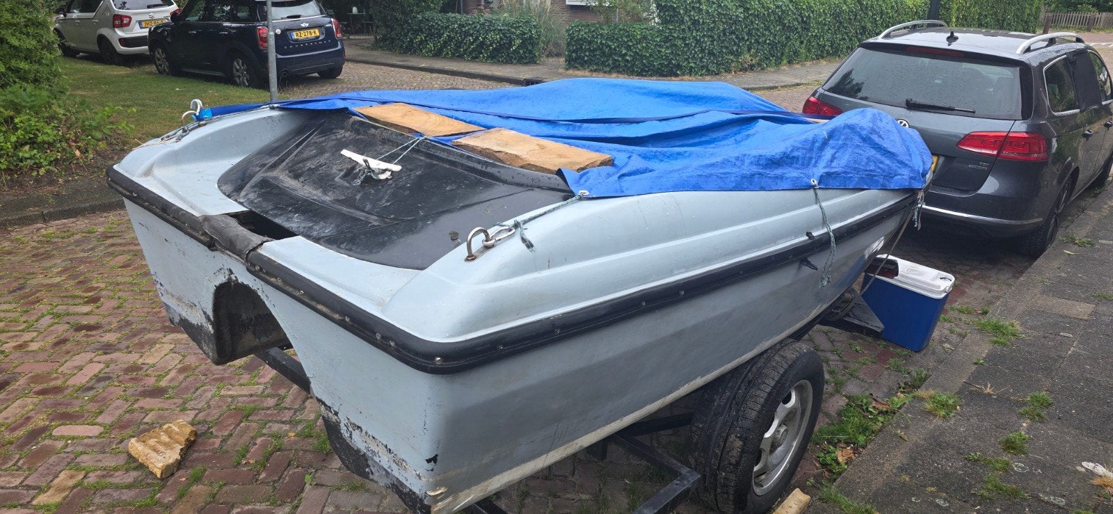 Kleine speedboot met trailer, Ophalen, Gebruikt, Buitenboordmotor, Speedboot