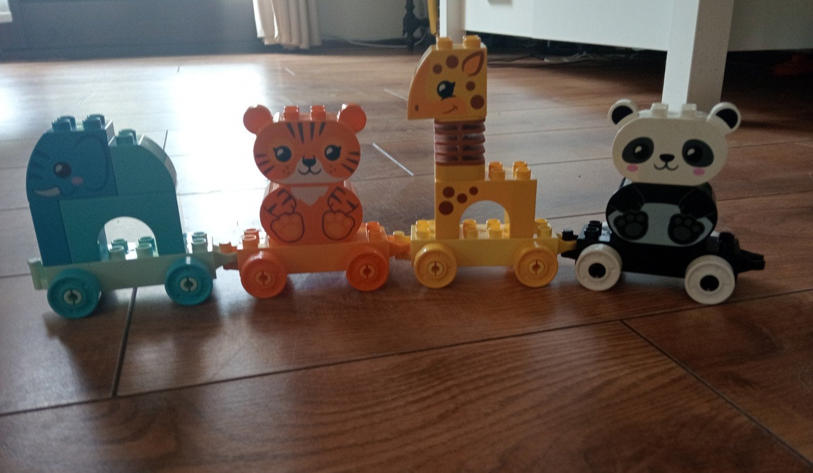 LEGO DUPLO Dieren Trein met Panda Tijger, Giraffe, Nijlpaard, Ophalen, Zo goed als nieuw, Overige merken