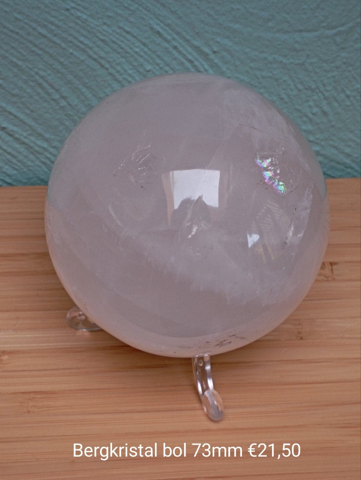 Bergkristal bol 73mm, Ophalen of Verzenden, Mineraal