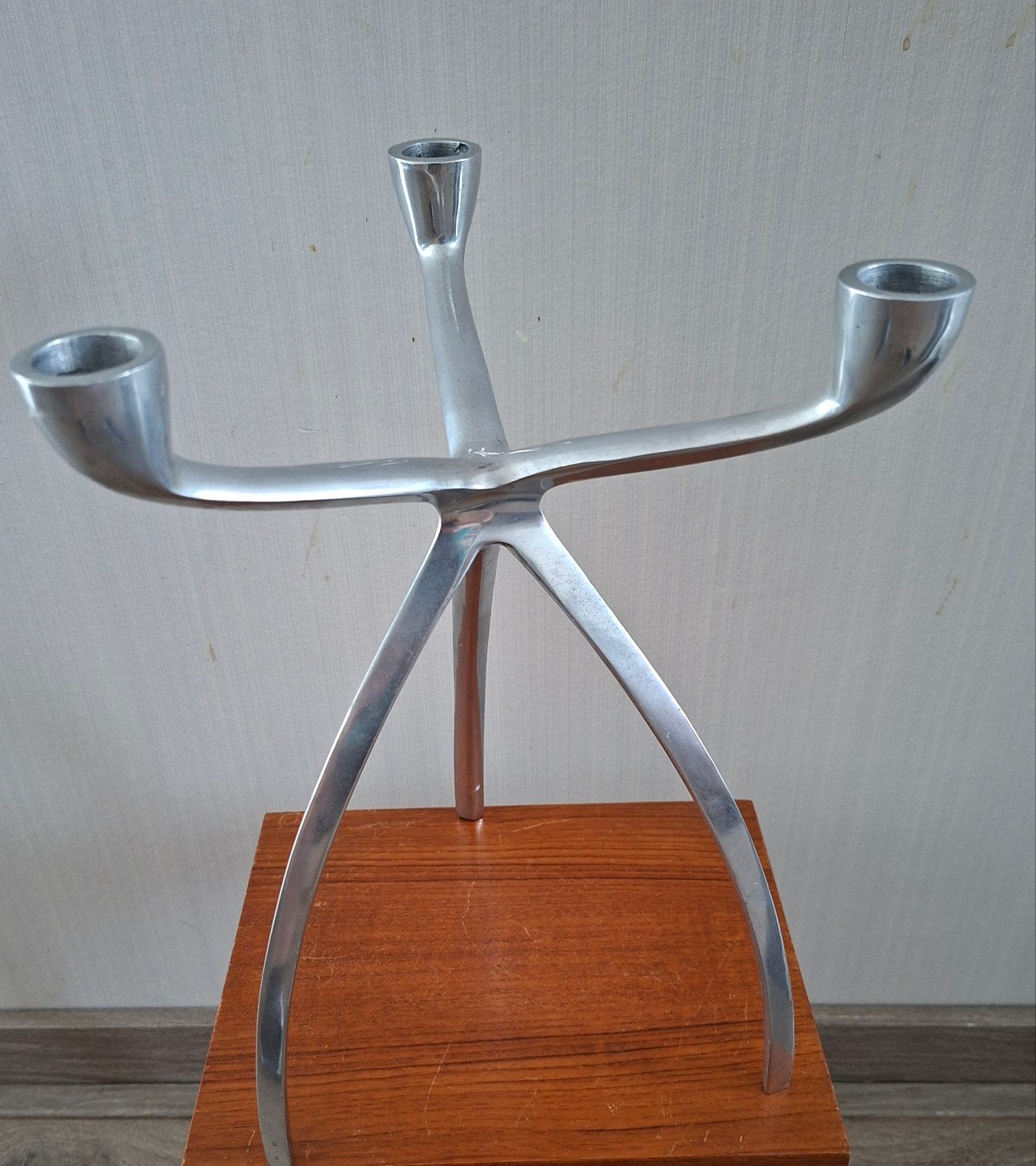 Vintage jaren 70 Bijenkorf tripod kandelaar, Ophalen of Verzenden, Kandelaar