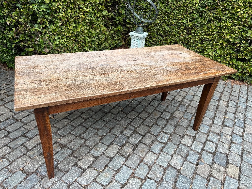 19e eeuw hele mooie geleefde tafel met eikenhouten blad., Antiek en Kunst, Ophalen
