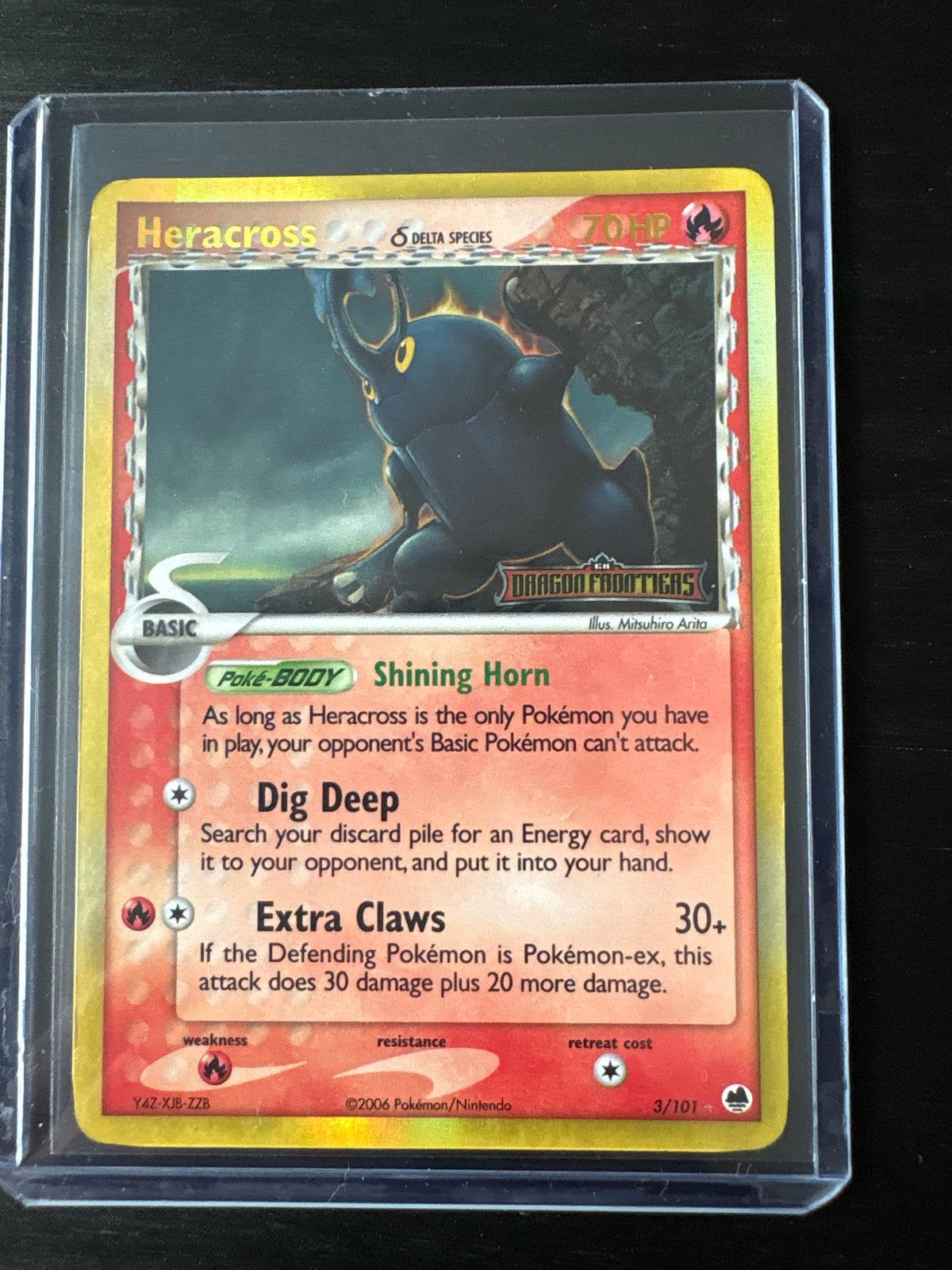 Heracross Delta Species Pokémon kaart (Dragon Frontiers), Ophalen, Zo goed als nieuw, Losse kaart