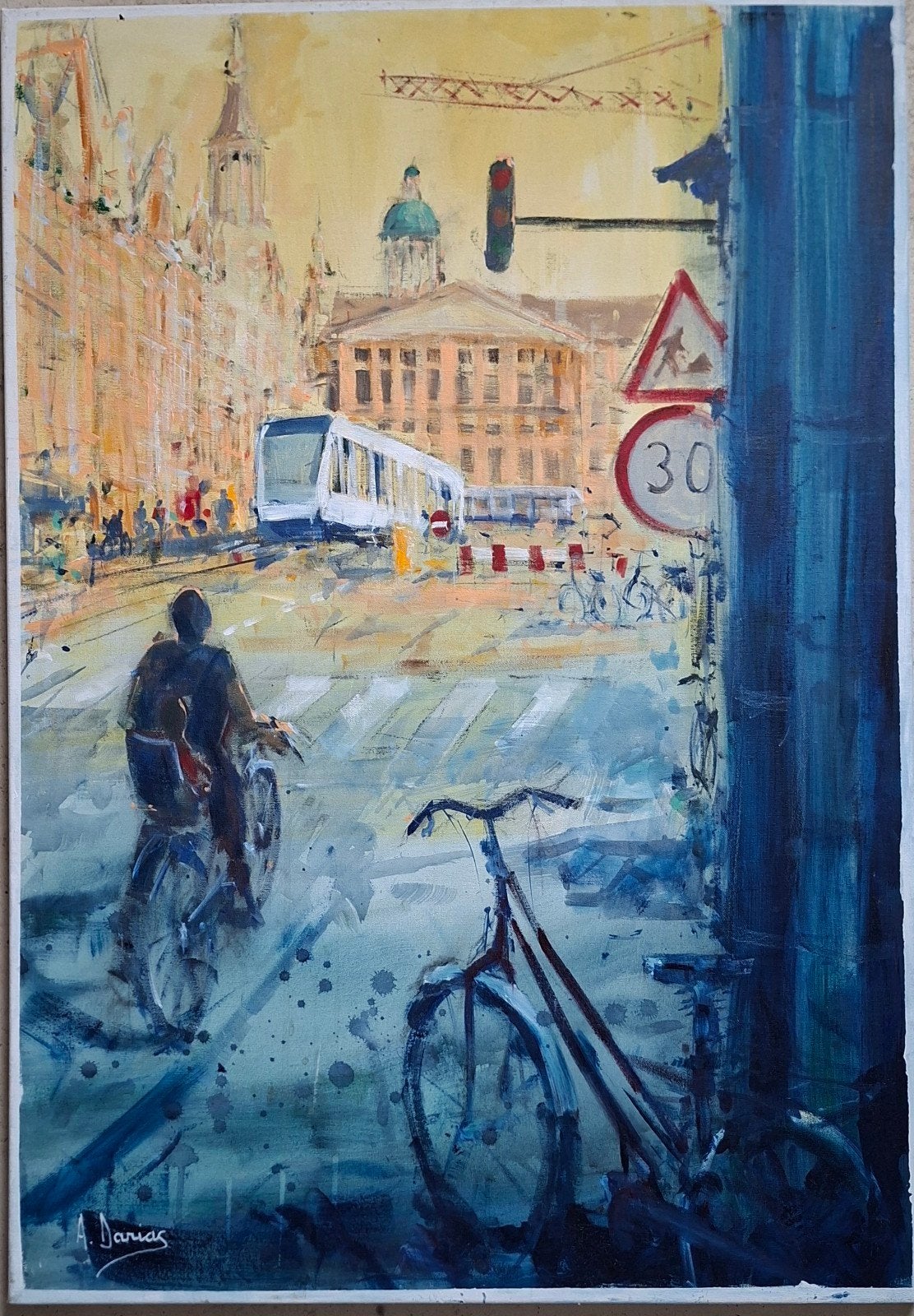 Schilderij Amsterdam 100 x 70 cm (h x b), Ophalen