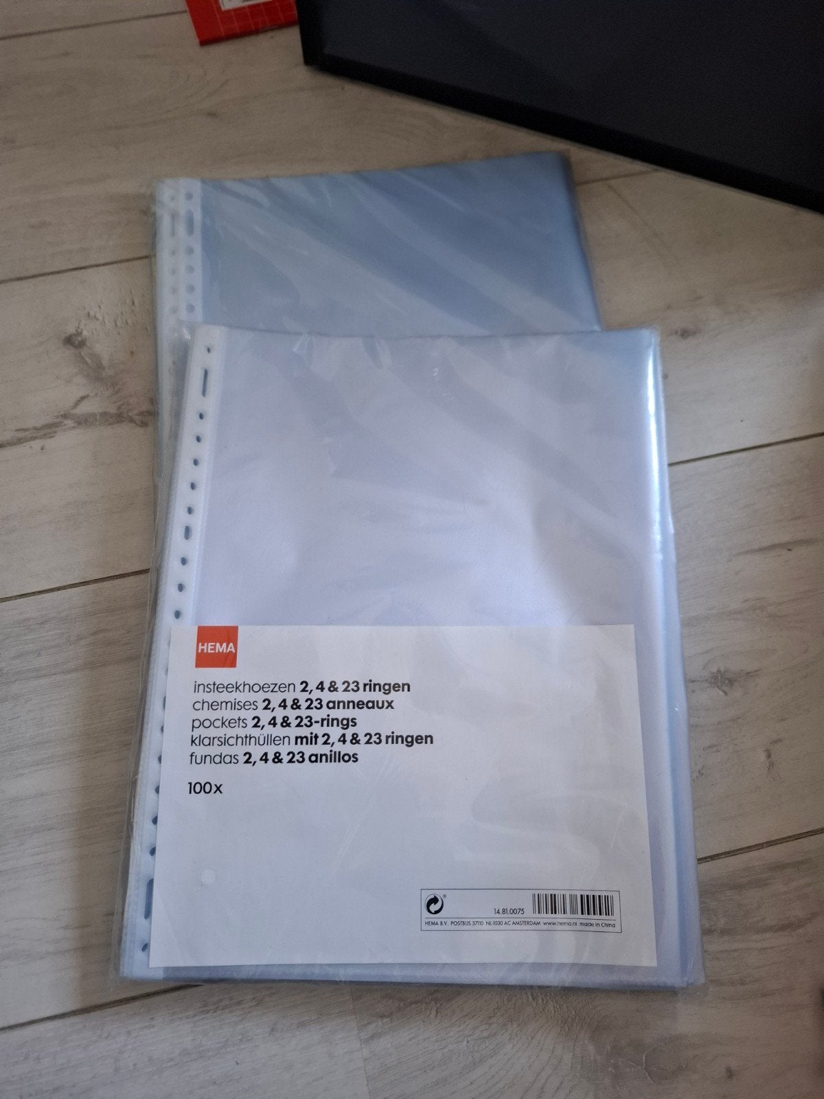 200 Hema insteekhoezen voor 2, 4 en 23-rings mappen, Diversen, Ophalen of Verzenden
