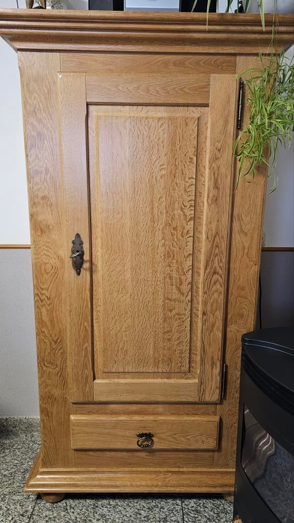 Massief eikenhouten kast met lade, Ophalen of Verzenden