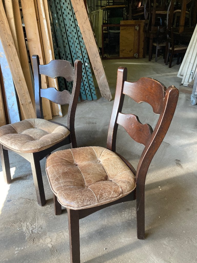 Café tafels en stoelen, Ophalen, Gebruikt, Bruin, Vijf, Zes of meer stoelen