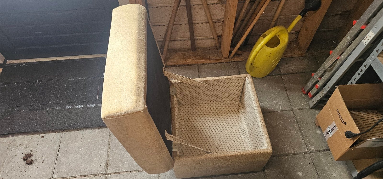 hoekbank met poef, Ophalen of Verzenden, 200 cm of meer, 125 cm of meer