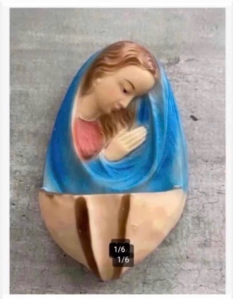 Bijzonder mooi wijwater bakje, Maria 12 x 7,5 x 4 cm, Ophalen of Verzenden
