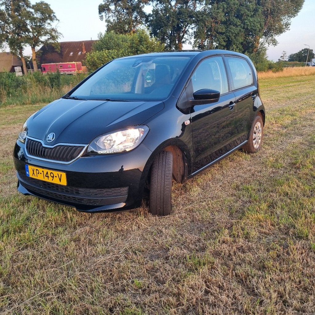 Skoda Citigo 1.0 Ambition 3D 2019 Zwart 5-deurs 112.373 km, Voorwielaandrijving, Stof, Zwart, Origineel Nederlands
