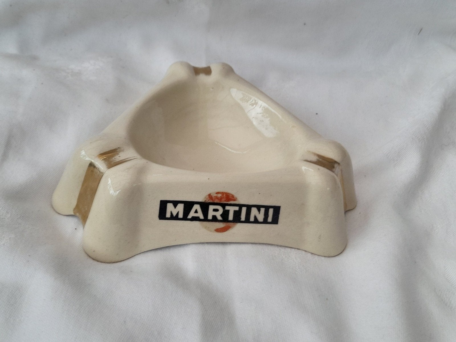 Vintage Martini Asbak - Keramiek, Ophalen of Verzenden, Gebruikt, Asbak