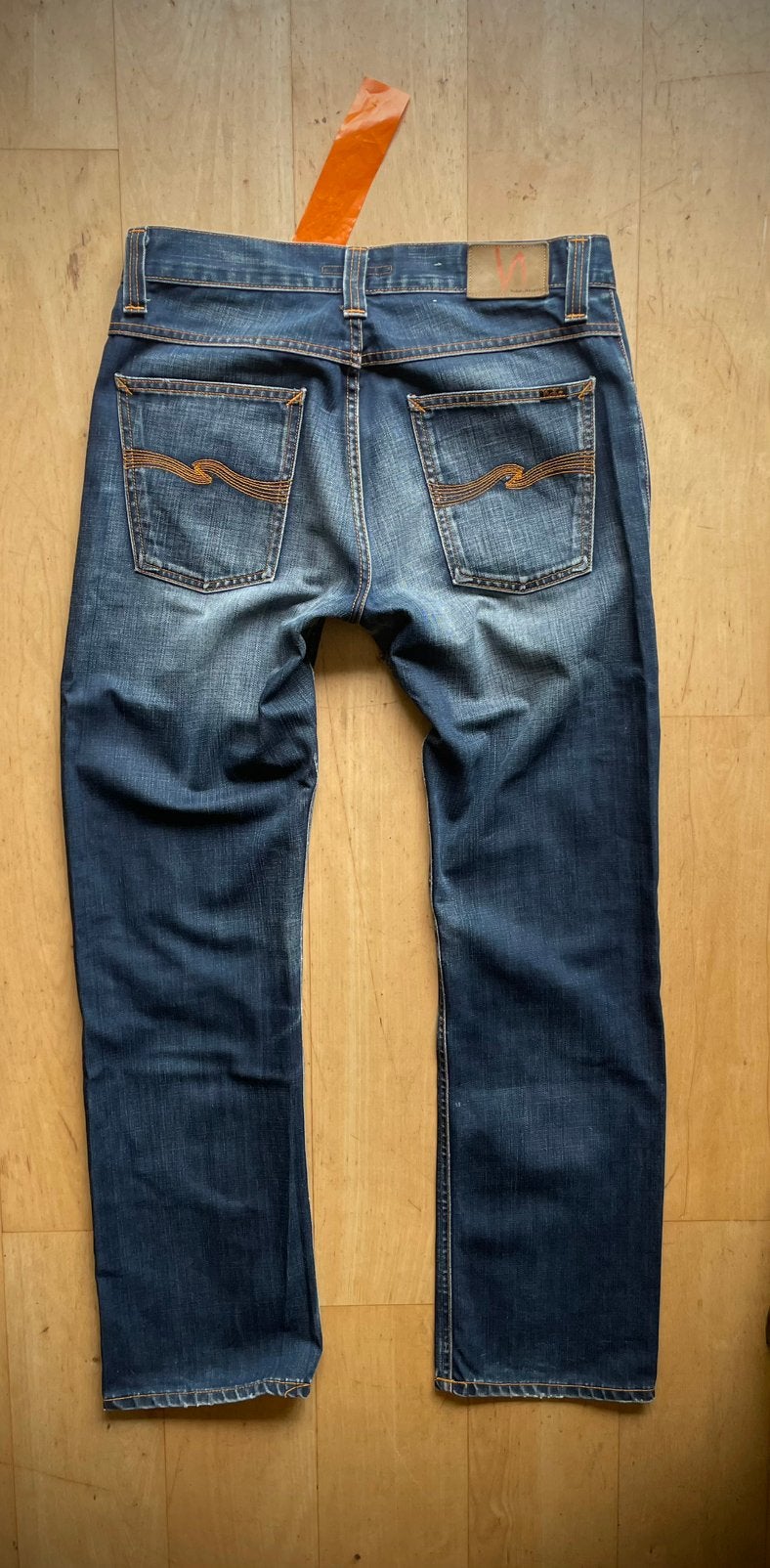 Nudie Jeans Average Joe Clean Bleu jeans W32 L32, Ophalen of Verzenden, Zo goed als nieuw, Blauw, W32 (confectie 46) of kleiner