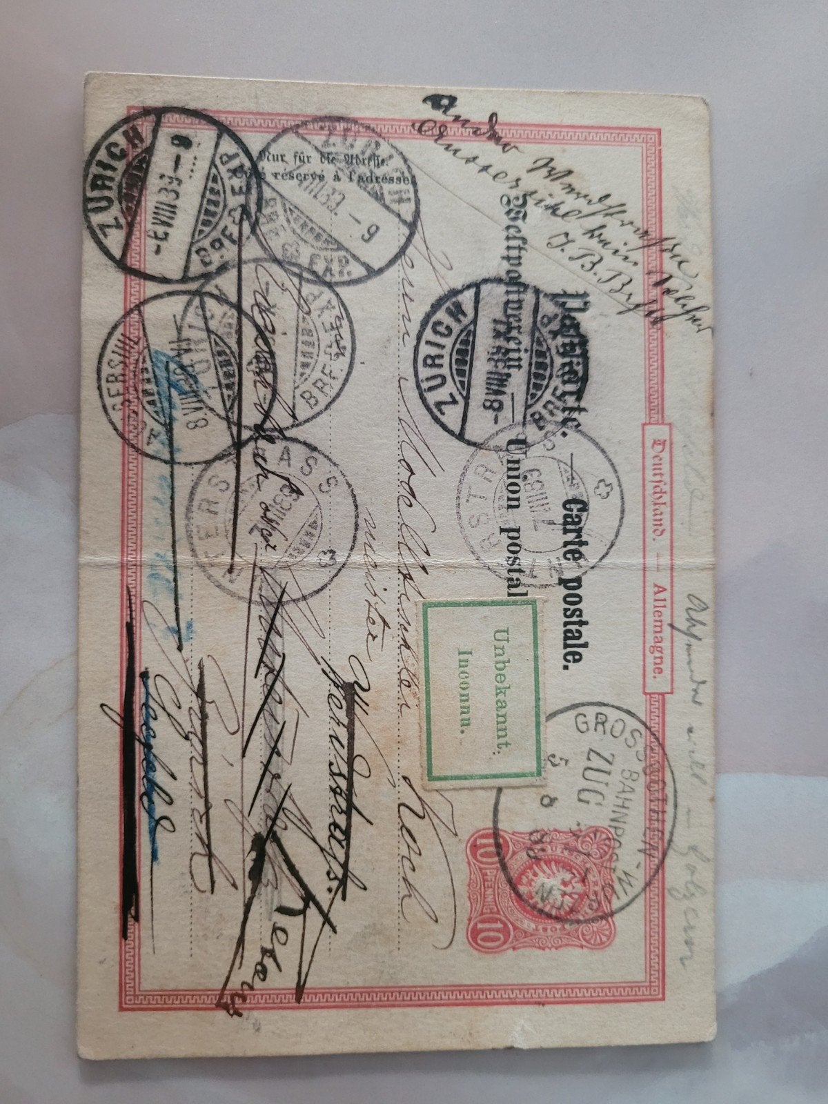 Oude Ansichtkaart Duitsland met handgeschreven tekst, Verzamelen, Ansichtkaarten | Buitenland, Ophalen, Voor 1920, Gelopen, Duitsland