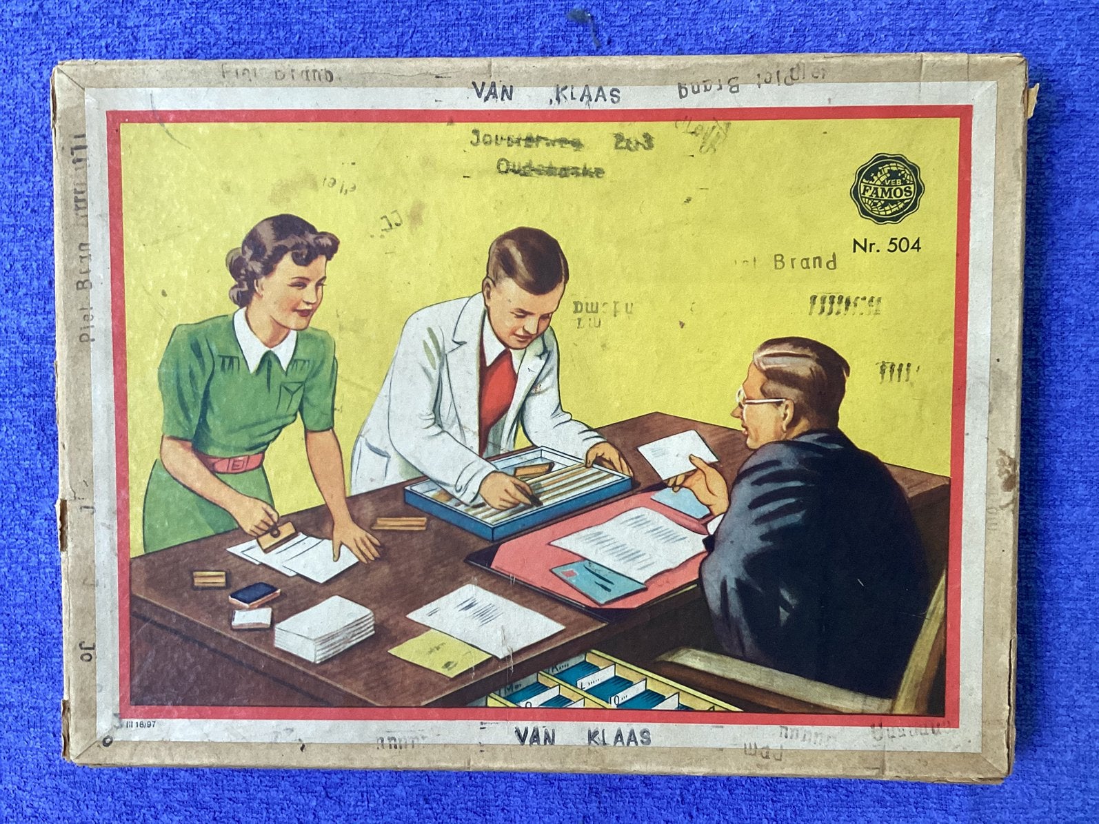 Stempeldoos met letters van VEB Famos. nr 504, Ophalen of Verzenden, Gebruikt