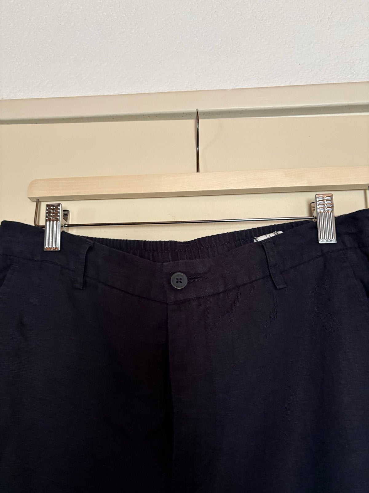 Donkerblauwe linnen broek van Zara, maat M, Ophalen of Verzenden, Gedragen, Maat 48/50 (M), Blauw