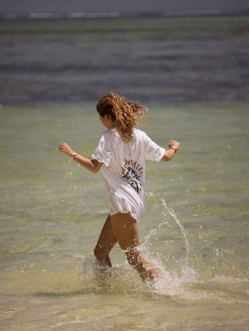 Moost Wanted Witte T-shirt Jurk Maat L, Kleding | Dames, Wit, Maat 42/44 (L), Ophalen of Verzenden, Zo goed als nieuw