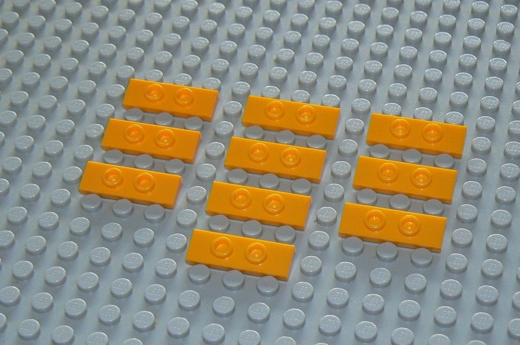 L403 Speciale plaatjes 1x3 bright light orange 10 (2 noppen), Ophalen of Verzenden, Nieuw, Losse stenen, Lego