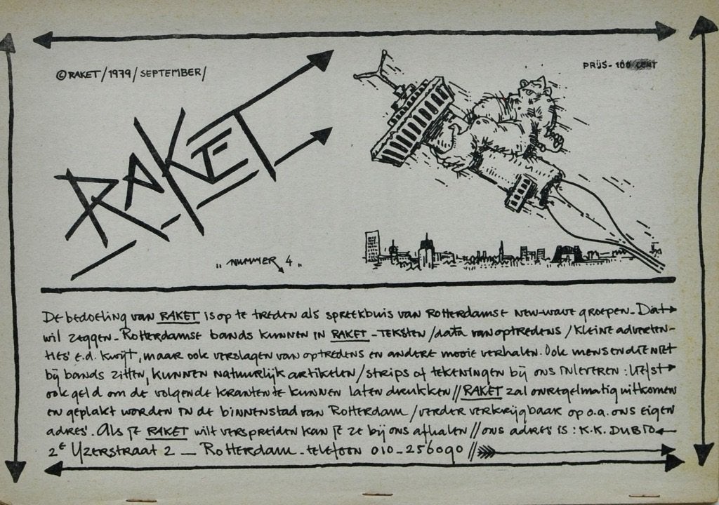 Raket no. 4 (1979) Rotterdam Dutch punk fanzine, Verzenden, Gelezen, Overige typen