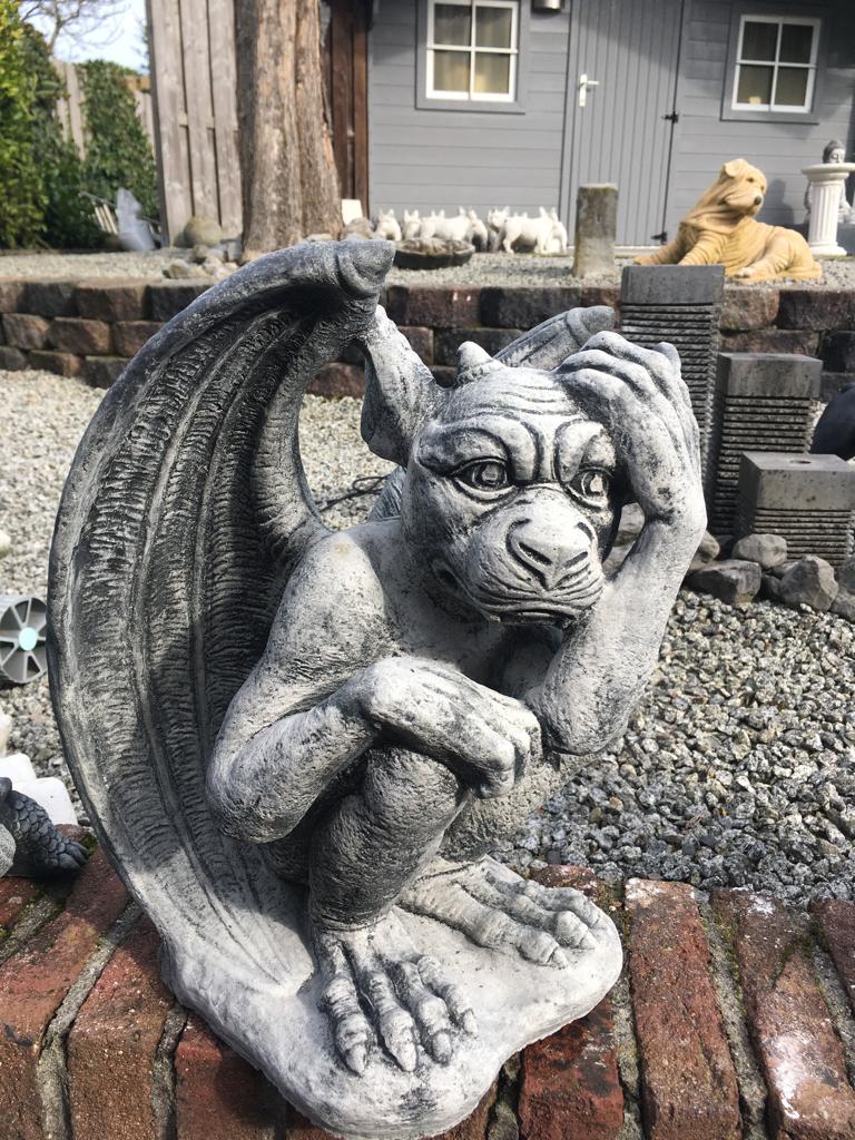 Gargoyle, Tuin en Terras, Tuinbeelden, Ophalen, Nieuw, Beton, Dierenbeeld
