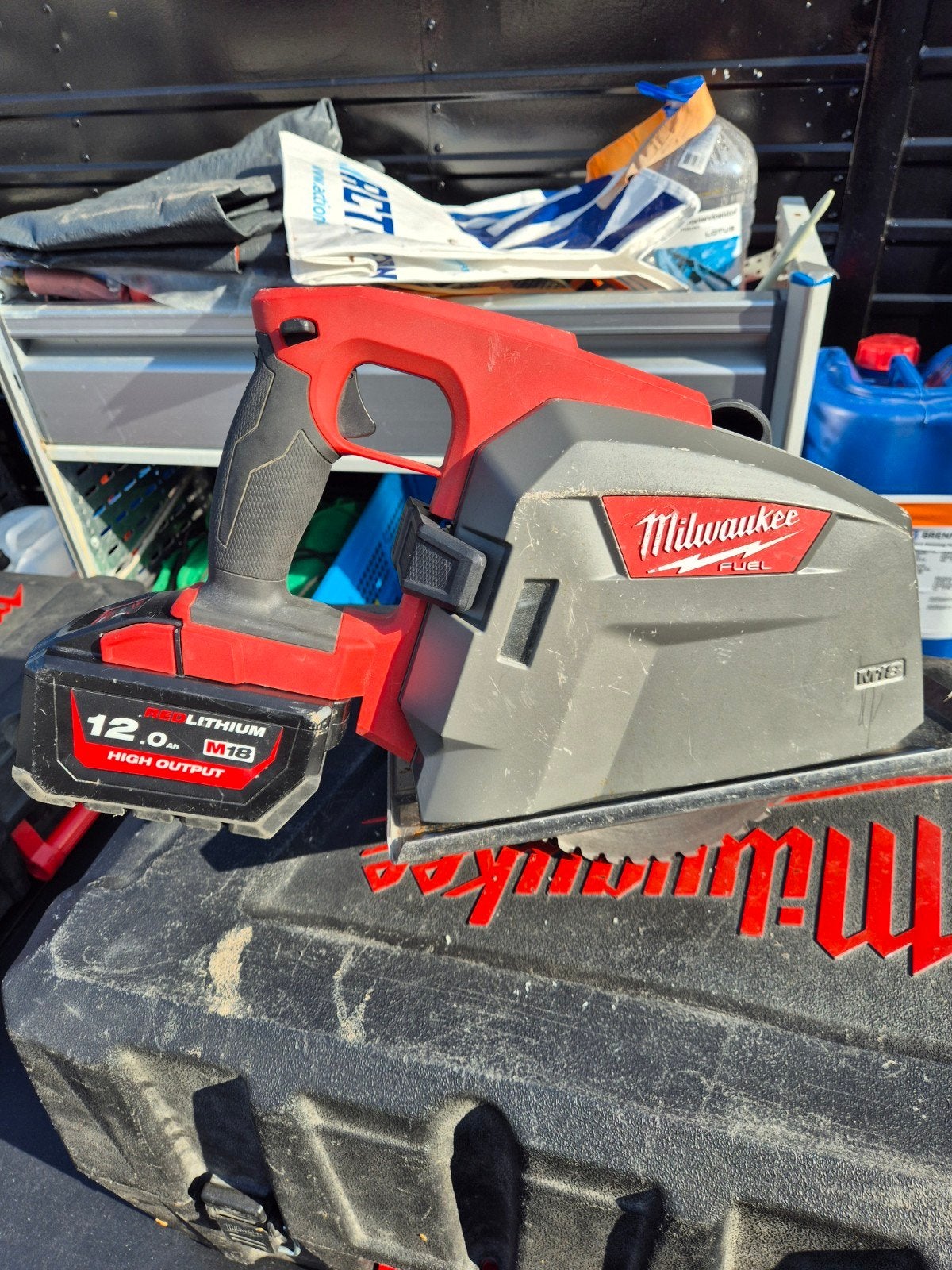 Milwaukee M18 FUEL Cirkelzaagmachine -, Gebruikt, Cirkelzaag, 70 mm of meer, Ophalen of Verzenden