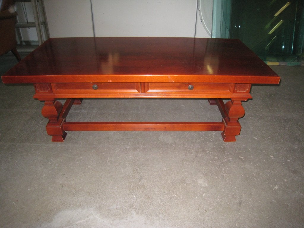 Robuuste klassieke houten salontafel met 2 lades, Niet ingevuld, Gebruikt, Niet ingevuld, Niet ingevuld