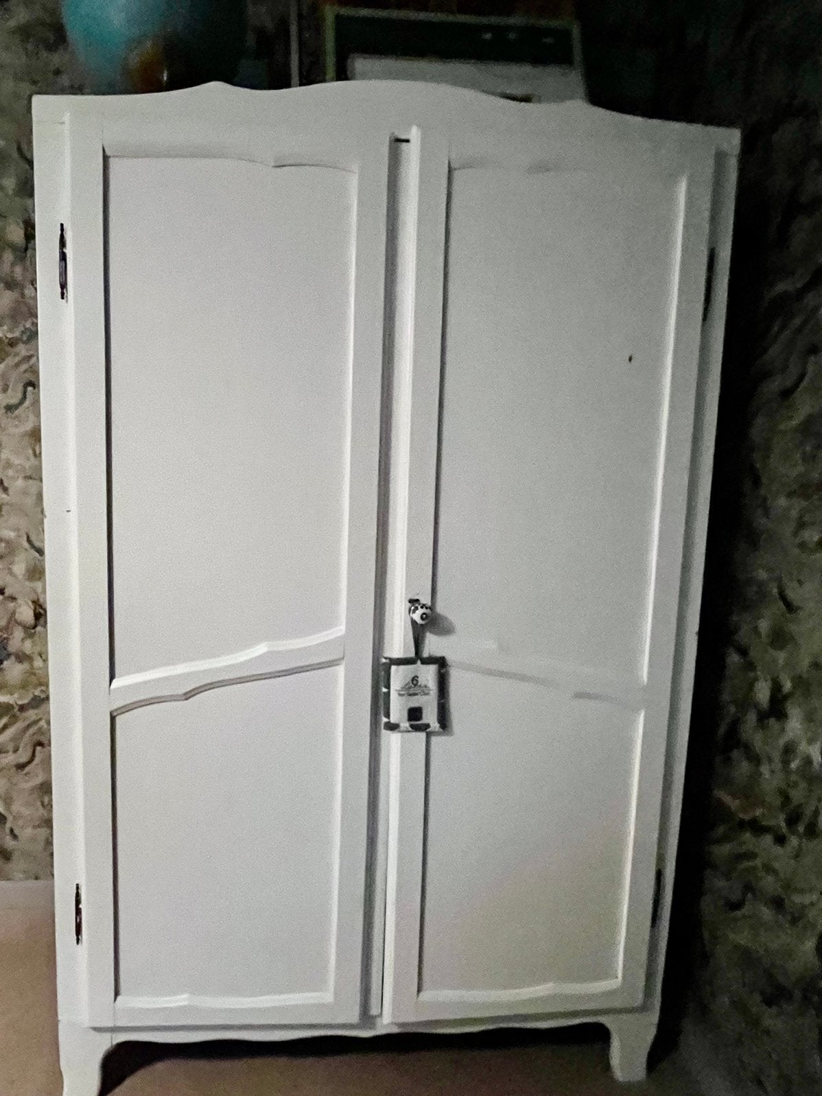 Brocante witte Kledingkast (172/110/85), Ophalen, Gebruikt, 70 tot 120 cm, 170 cm of meer
